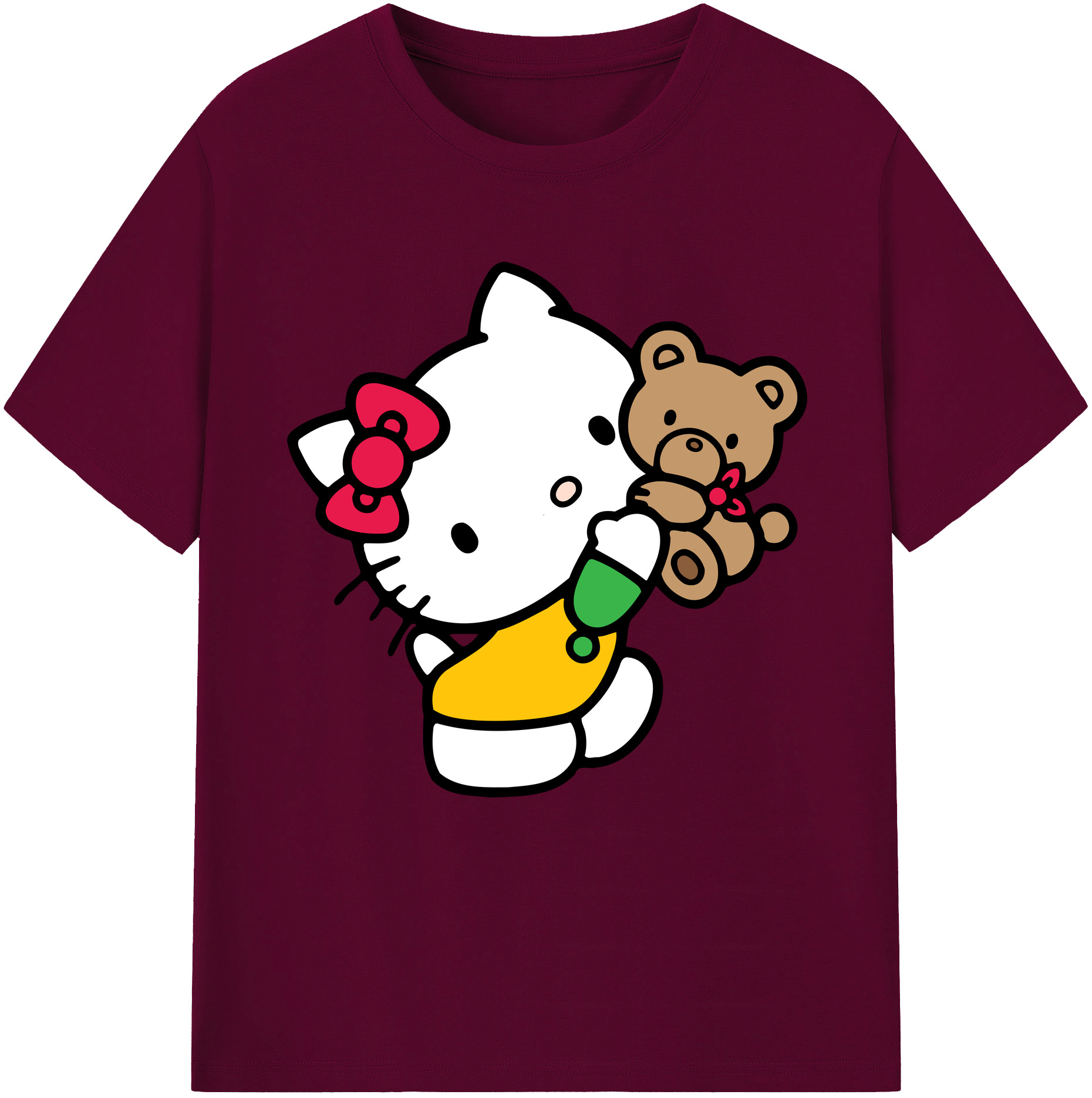 （画像用） Hello Kitty ハローキティ レディースカジュアルプリントTシャツ（綿100％）